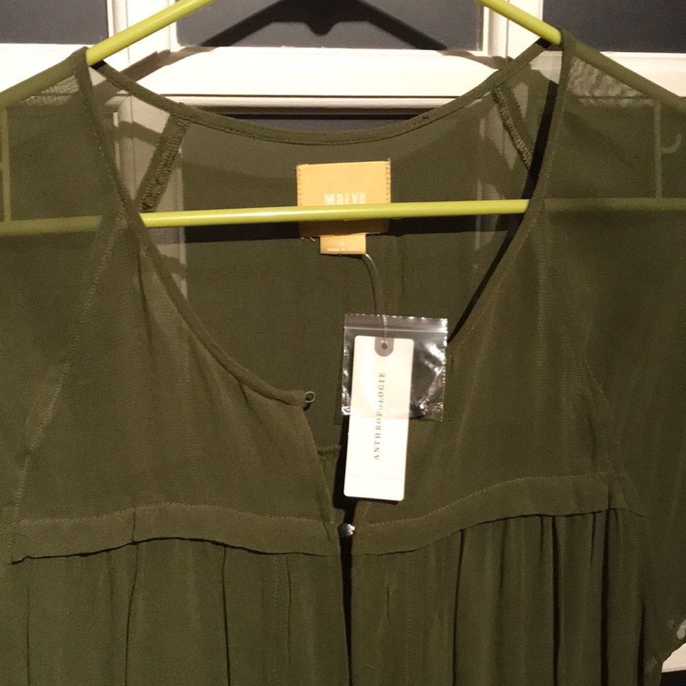 Anthro: Mauve - sleeveless sheer dress - S - NWOT